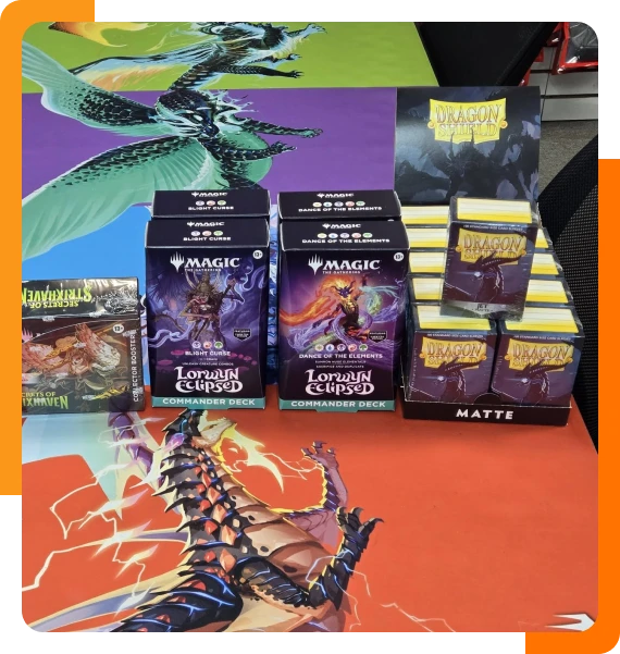 D&D dice miniatures and Dungeon Master screen