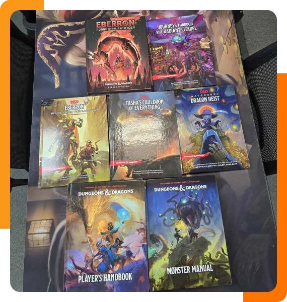 Tabletop RPG store with Dungeons and Dragons books