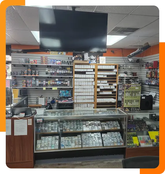 MTG booster packs and deck boxes in Athens shop