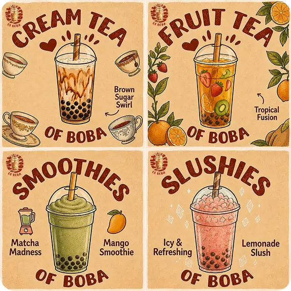 Fresh fruit tea with popping boba in Houston