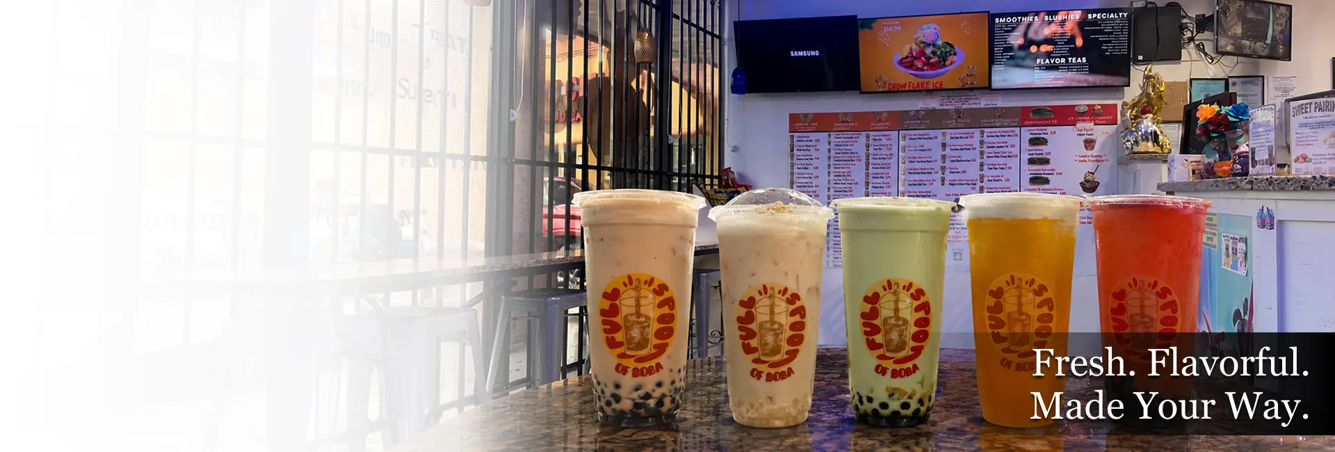 Premium bubble tea drinks in Houston