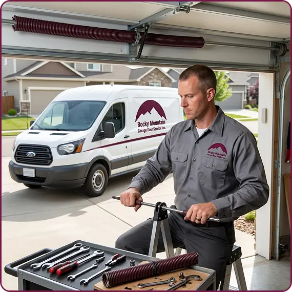 Residential garage door services in Aurora neighborhood