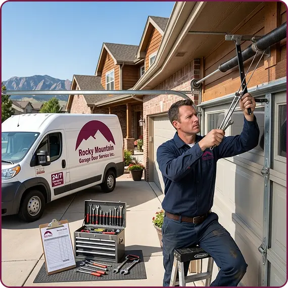 Broken garage door spring repair for Aurora homeowners