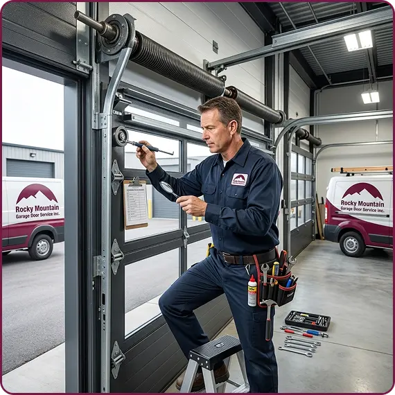 Commercial garage door repair in Thornton