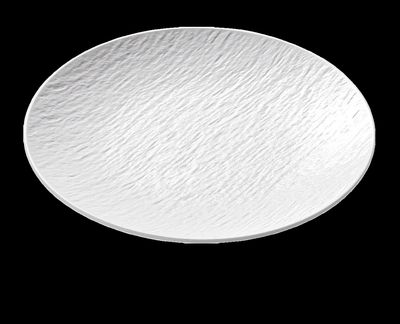 Round White Hammered Pattern Dinner Plates