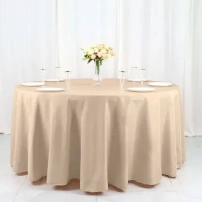 120' Round Polyester Tablecloth