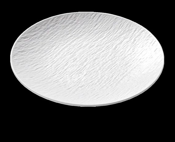 Round White Hammered Pattern Dinner Plates
