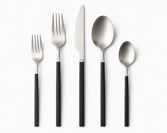 Black and Silver Cutlery