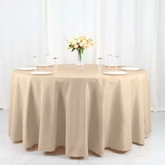120' Round Polyester Tablecloth
