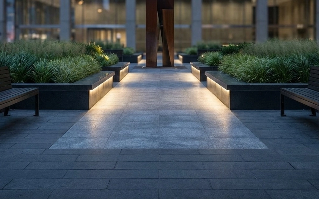 Contractors preparing a patio base during patio installation services at a property in Mississauga.