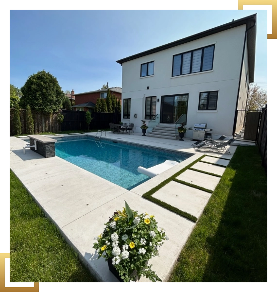 A completed patio created through patios and front entrances services at a residence in Mississauga.