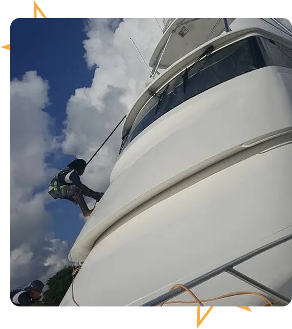 Yacht interior cleaning services for luxury vessel