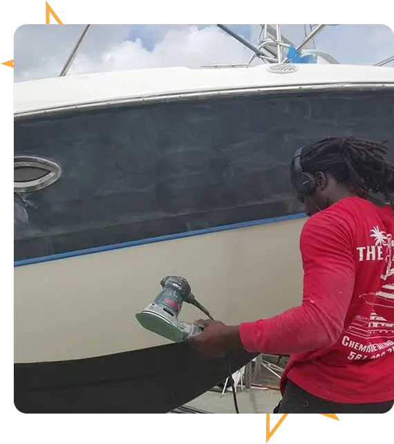 Clean yacht deck after professional marine detailing