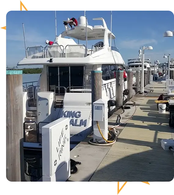 Ceramic coating protection on luxury yacht surface