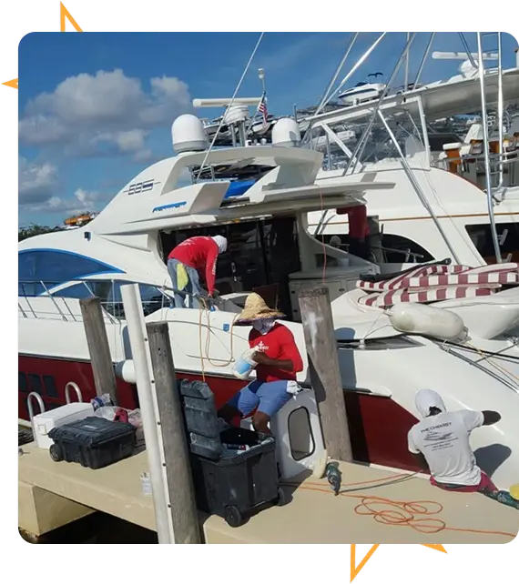 Yacht polishing and oxidation removal in Atlantis FL