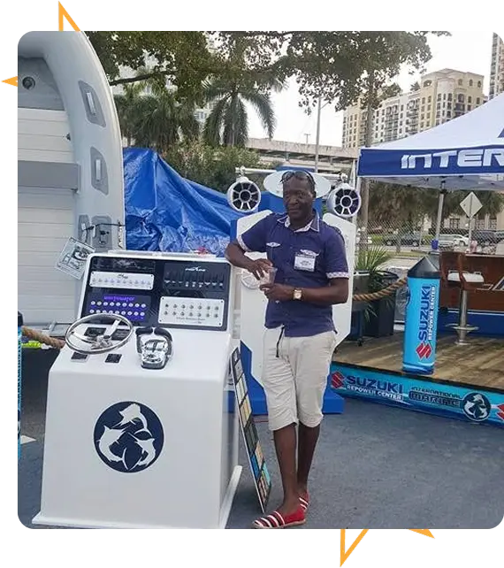 Dockside yacht detailing by marine cleaning technician