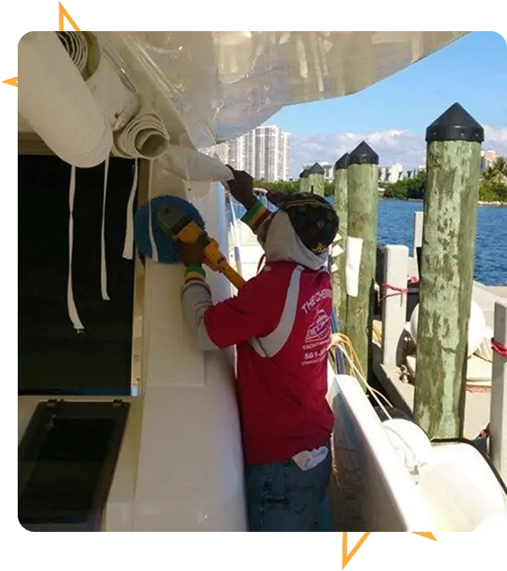 Interior boat cleaning services for clean seating areas