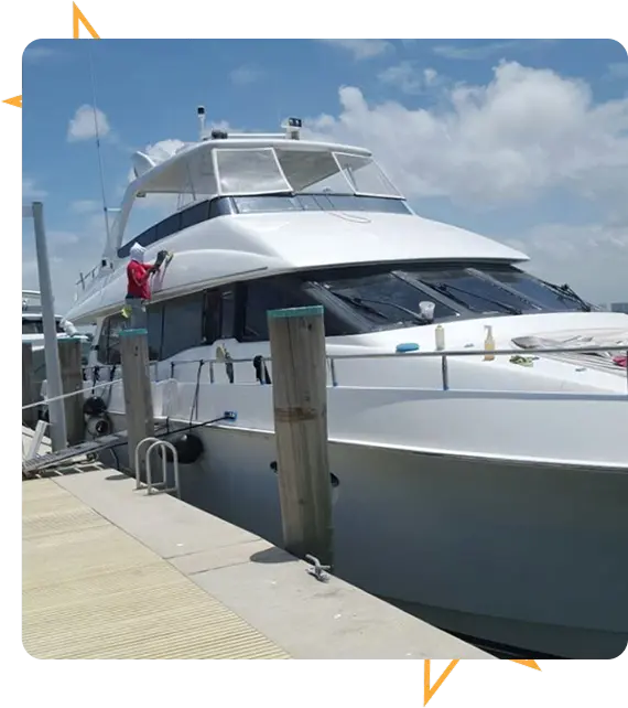 Boat paint protection service at South Florida marina