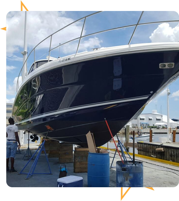 Mobile yacht detailing in West Palm Beach marina