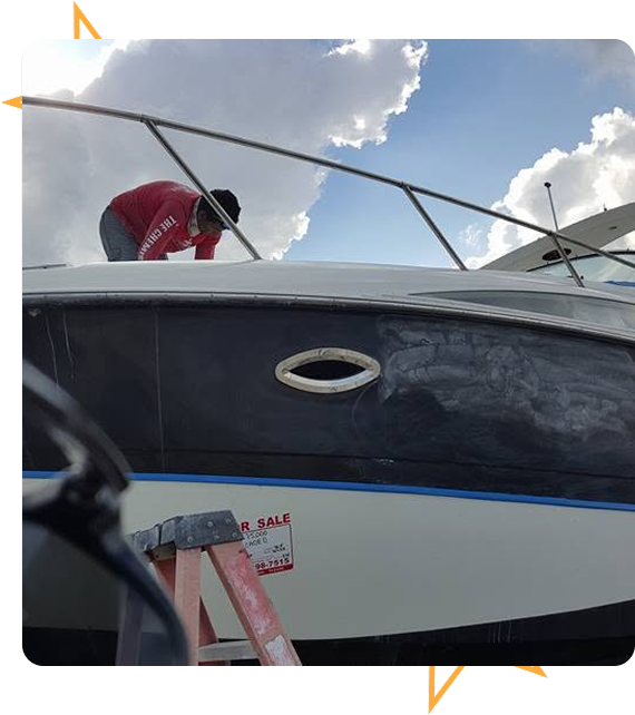 Mobile boat detailing service in West Palm Beach