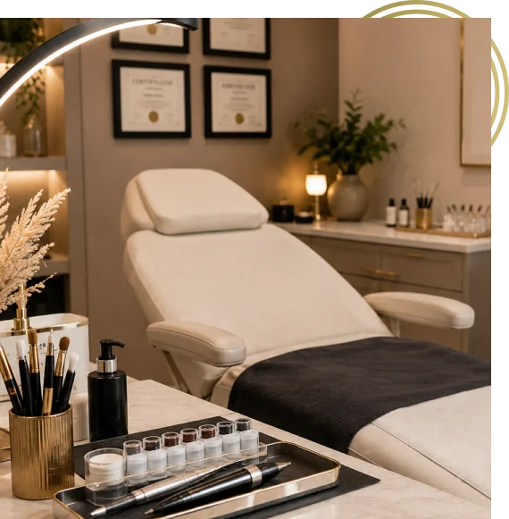 Cosmetic tattoo eyeliner services for fuller-looking lashes