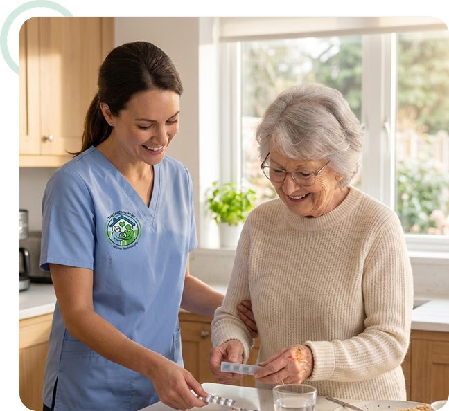 Trained Caregivers supporting Senior with everyday activities and independent living in Calgary
