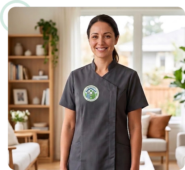 Trained Caregiver showcasing experienced and compassionate in-home support for seniors in Red Deer