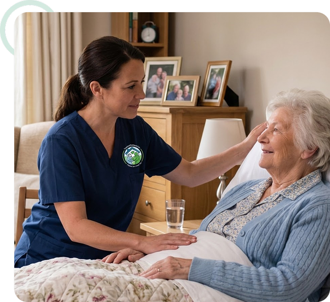 Trained Caregiver providing Personalized Home Health Care Services Red Deer to a senior at home