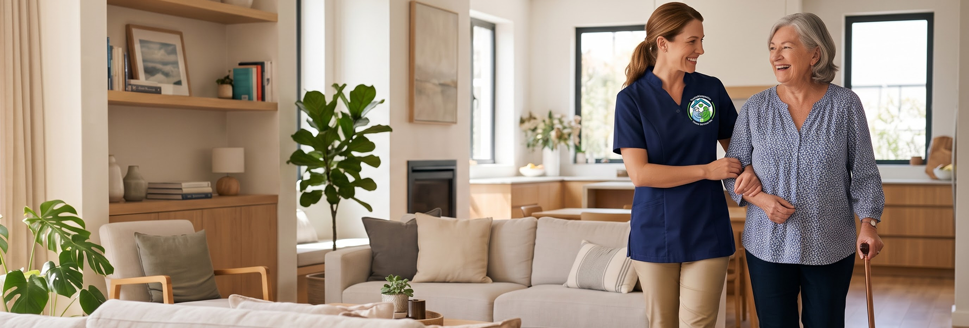 Trained caregiver providing Senior Home Care Red Deer Services for safe and independent living