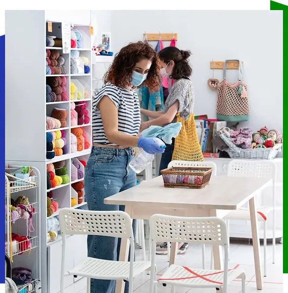 Professional commercial cleaners cleaning Atlanta business facility
