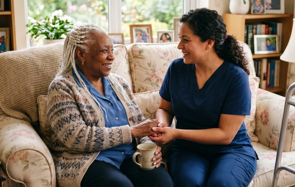 Family reviewing senior home care packages in Cleveland