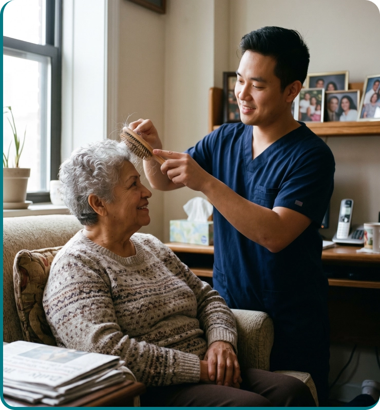 Family exploring caregiving package options for loved ones