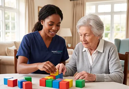 Senior relaxing at home with support in Woodland Hills, CA.