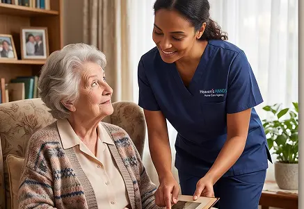 Senior relaxing at home with support in Woodland Hills, CA.