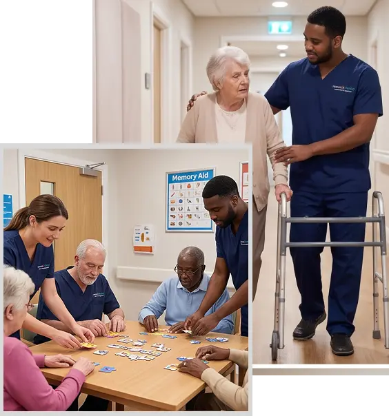 Senior receiving attentive Dementia Home Care Services California in a warm and familiar environment.