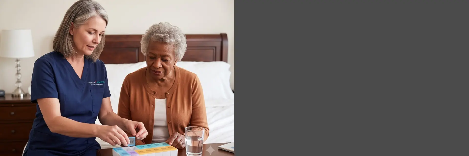 Caregiver providing compassionate Live-In Care Services in California for an older adult at home