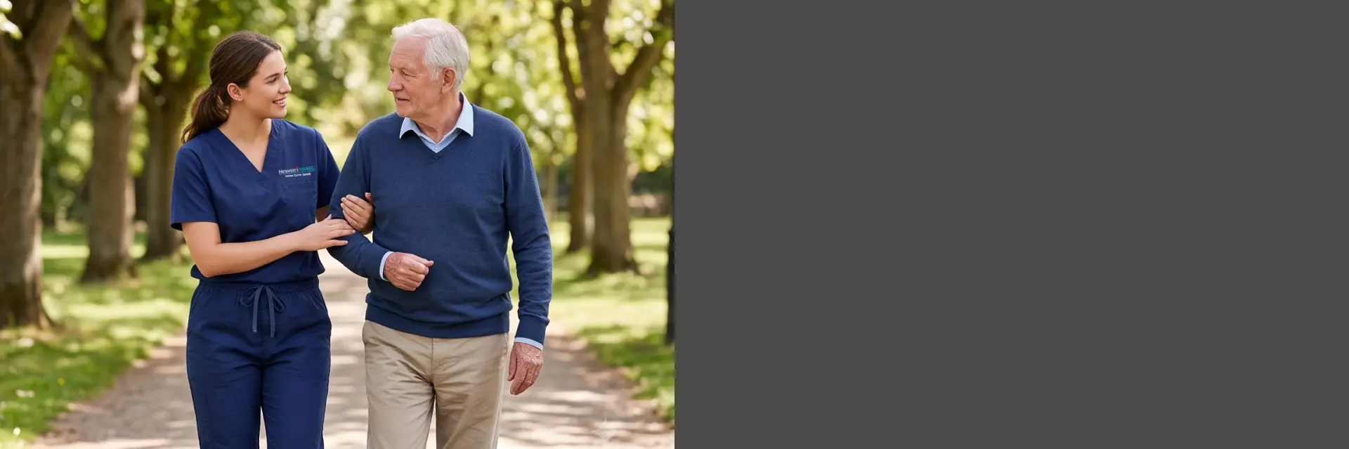 Caregiver providing compassionate Companionship Services in California to an older adult at home..