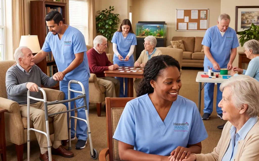 Caregiver providing compassionate Respite Care Services in California while supporting an older adult at home.