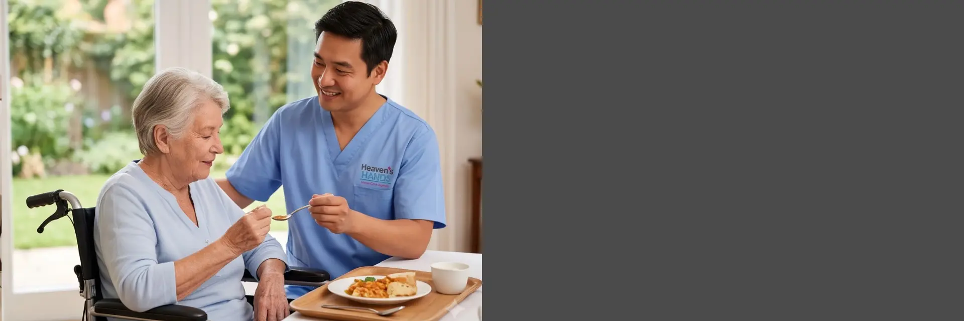 Caregiver providing compassionate Hospice Care Support California to an older adult in the comfort of home.
