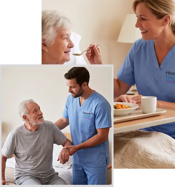 Older adult receiving personalized Bedside Comfort California care from a dedicated caregiver at home.