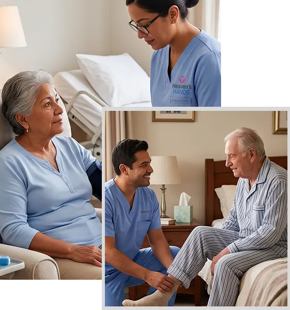 Caregiver providing Senior Home Care Services Across Southern California while helping an older adult maintain a clean home.
