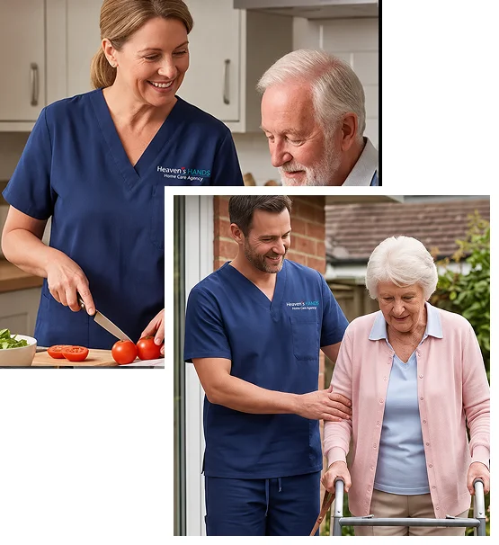 Professional caregiver delivering Homemaker Services California in a safe and comfortable home environment.