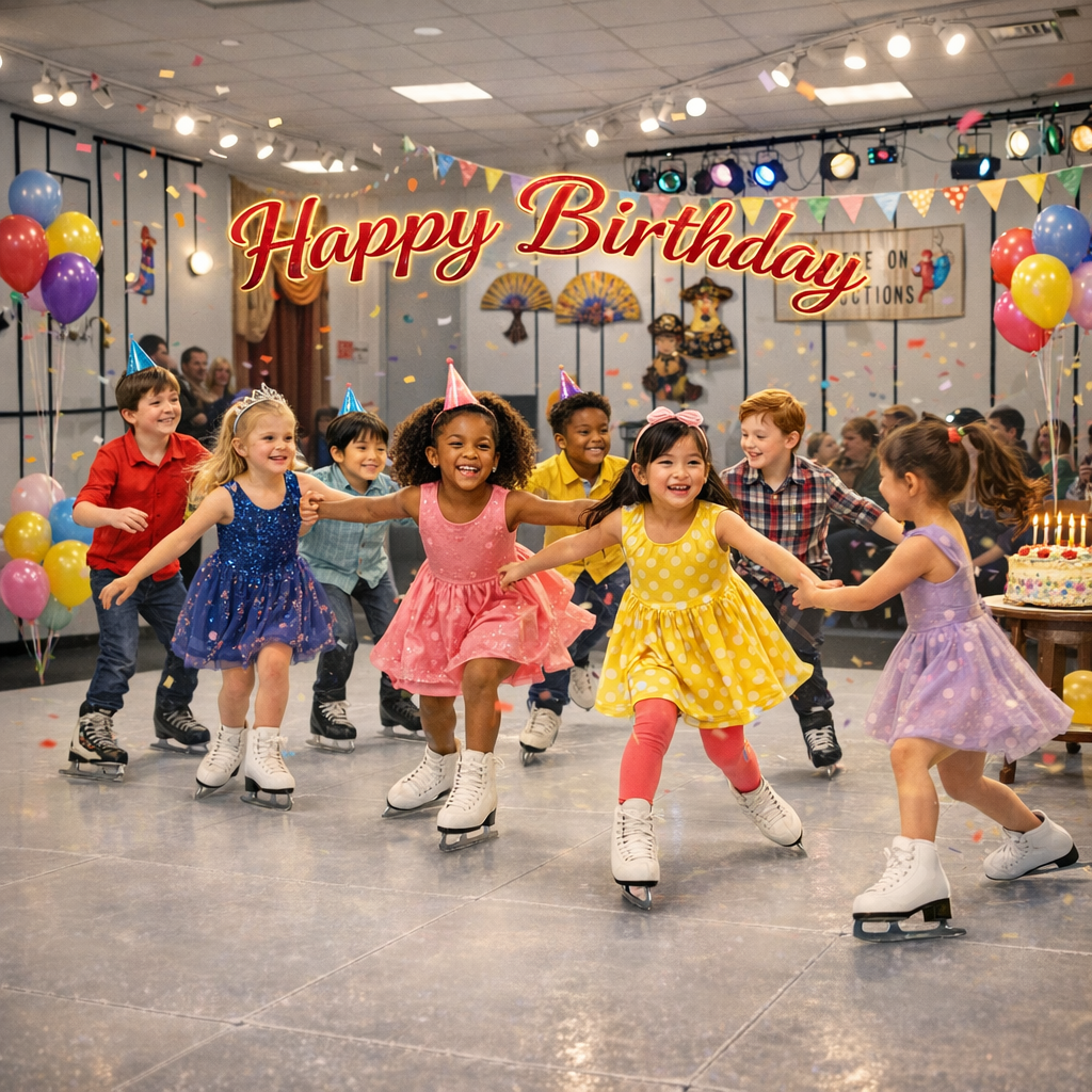 Group of young skaters taking part in skating group events