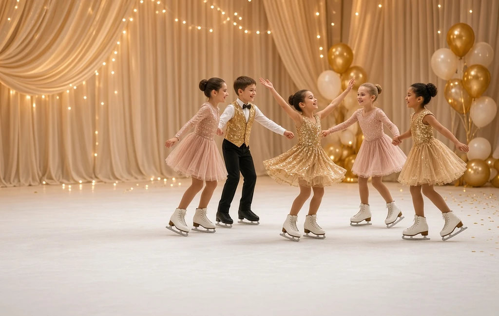 Children enjoying skating birthday parties and group events in Michigan City