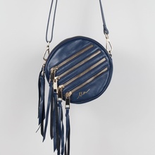 Roundshape-zipper-tassel-purse (Summer Navy)