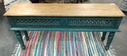 Console Table-Dark Turquoise/Green with Carving-64w x 15d x 30h