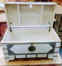 Trunk-Off White with Brass Detail-32w x 17d x 17h