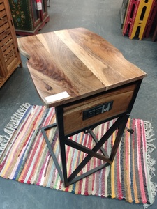 MORNINGSTAR - Side Table/Laptop Table-Live Edge Style-18.5w x 15d  x27h