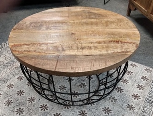 Coffee Table-Basket Style Bottom-30 dia x 19h