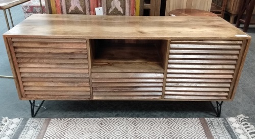 Tv/Media Unit-Louvered Style Door- One Drawer-55w x 18d x 24h
